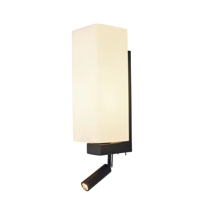 QUADRASS SPOT, applique intérieure, liseuse, noir, E27, max 40W, LED 2W, 3000K