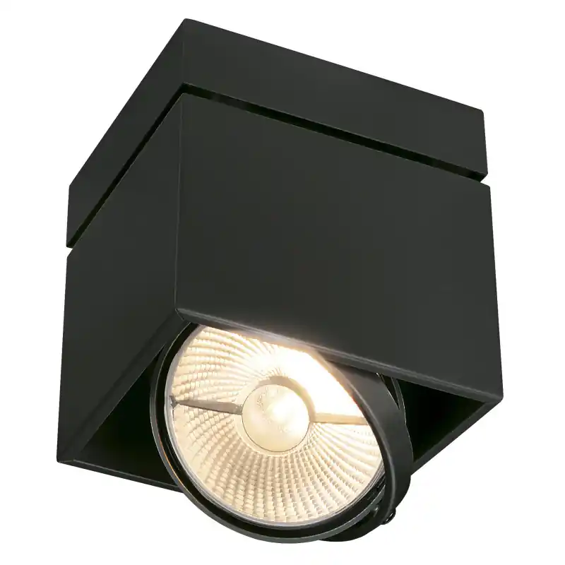 KARDAMOD, plafonnier intérieur, simple, carré, noir mat, GU10/QPAR111, 75W max