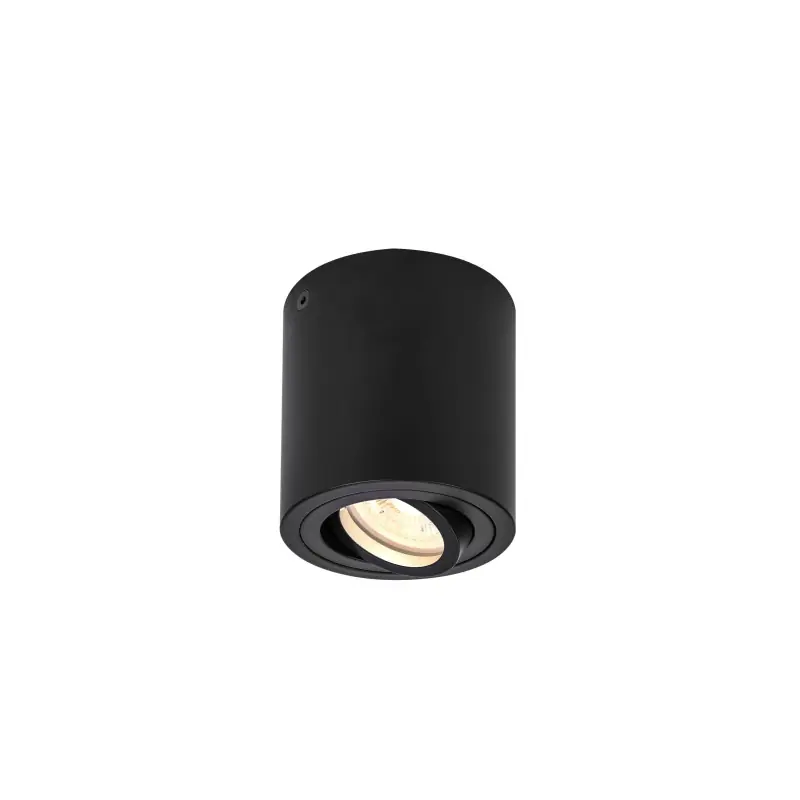 TRILEDO, plafonnier intérieur, simple, rond, noir, GU10/LED GU10 51mm, 10W max