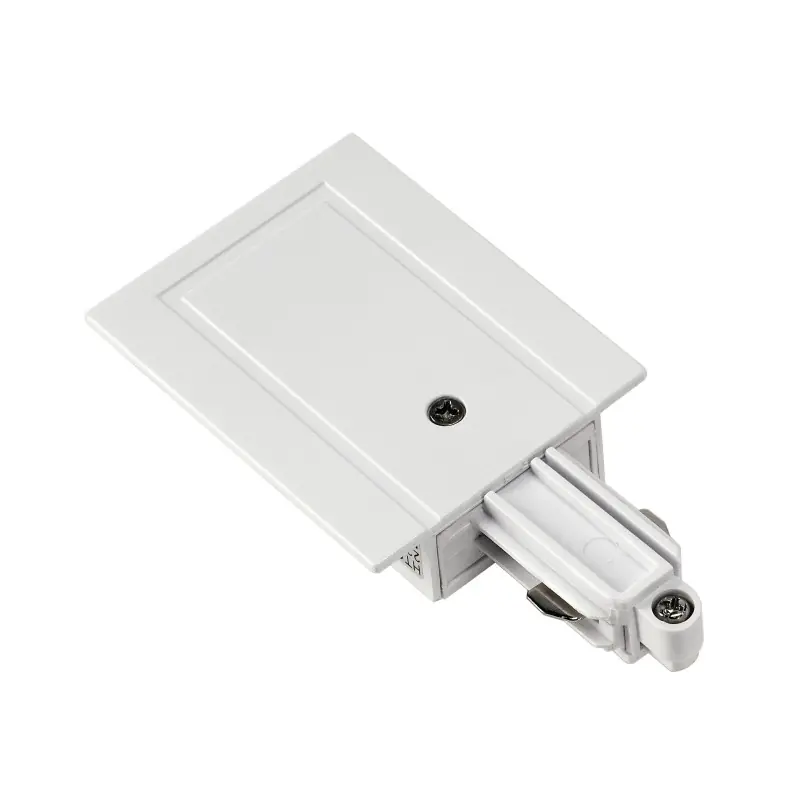 Alimentation, terre droite, intérieur, pour rail 1 allumage à encastrer, blanc