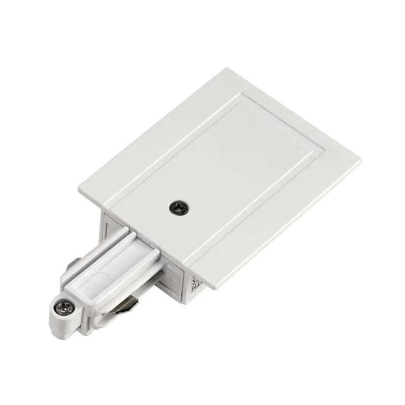 Alimentation, terre gauche, intérieur, pour rail 1 allumage à encastrer, blanc