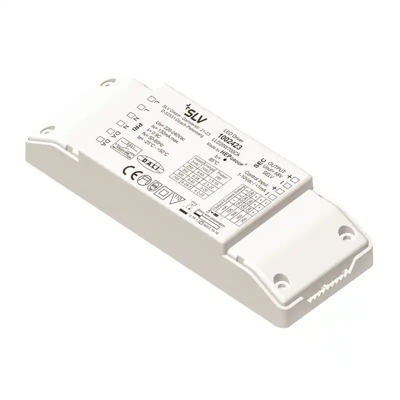 Alimentation LED DALI, intérieur, blanc, 20W, 250-700mA, variable 1-10V / Dali