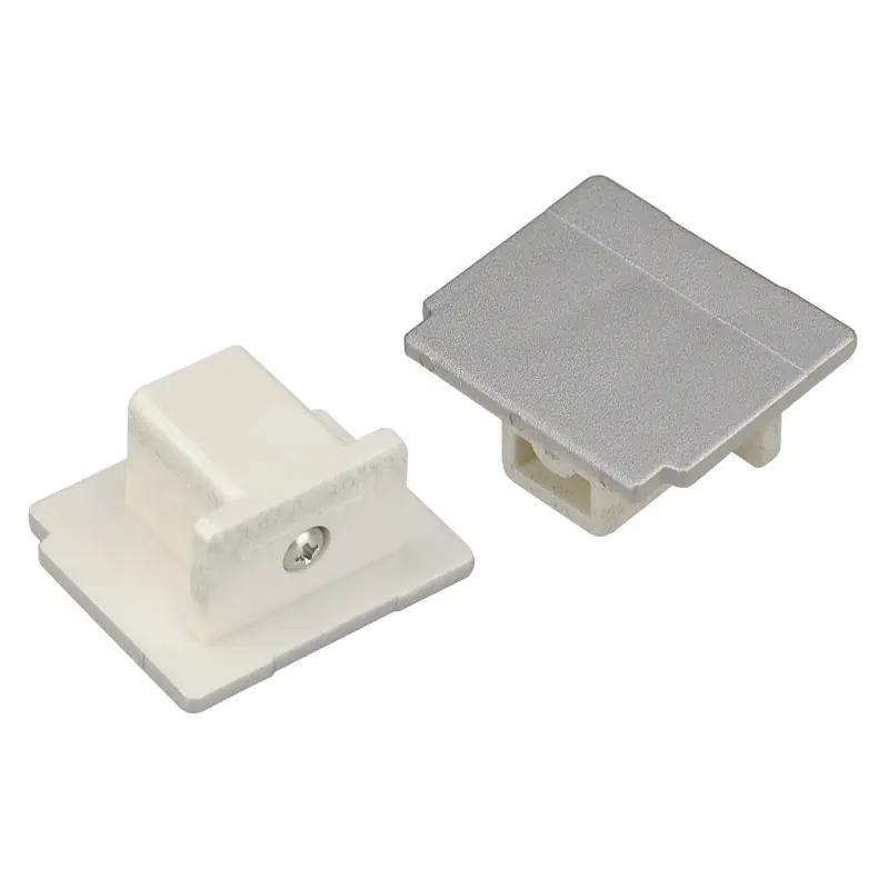 EUTRAC®, embouts, intérieur, pour rail 3 allumages en saillie, gris, 2 pièces