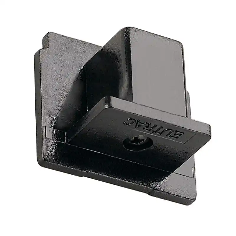 EUTRAC®, embouts, intérieur, pour rail 3 allumages en saillie, noir, 2 pièces