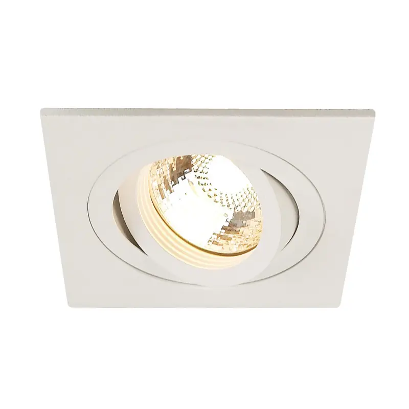 PIREQ, encastré de plafond intérieur, carré, blanc mat, GU10/QPAR51, 50W max