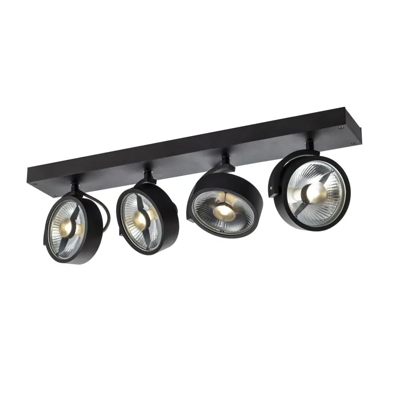 KALU, applique et plafonnier intérieur, quad, noir, GU10/QPAR111, 4x 75W max