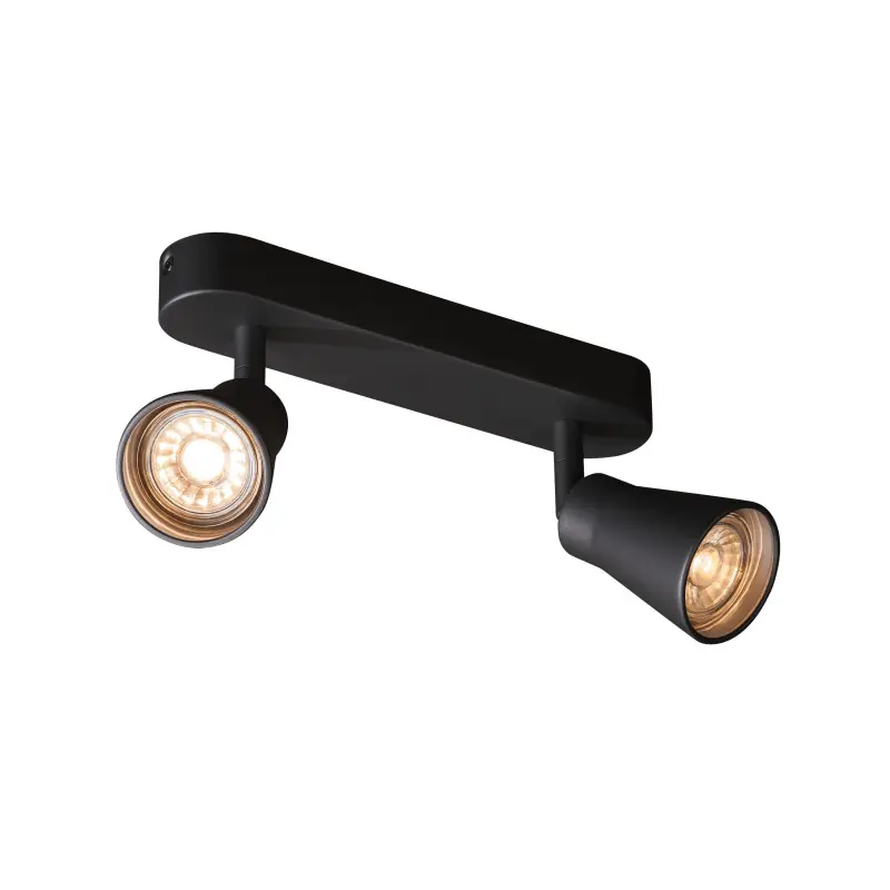 AVO, applique et plafonnier intérieur, double, noir, GU10/QPAR51, 2x 50W max