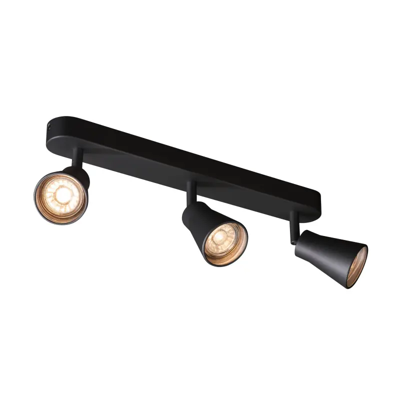 AVO, applique et plafonnier intérieur, triple, noir, GU10/QPAR51, 3x 50W max