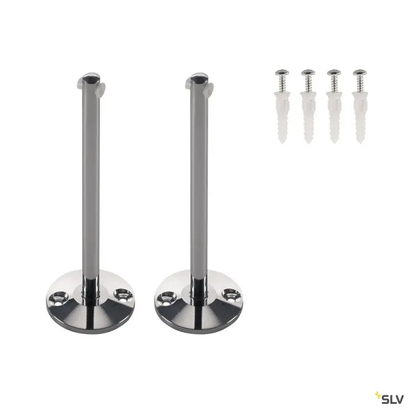 TENSEO, renvois plafond, intérieur, pour câble tendu T.B.T, chrome, 2 pièces