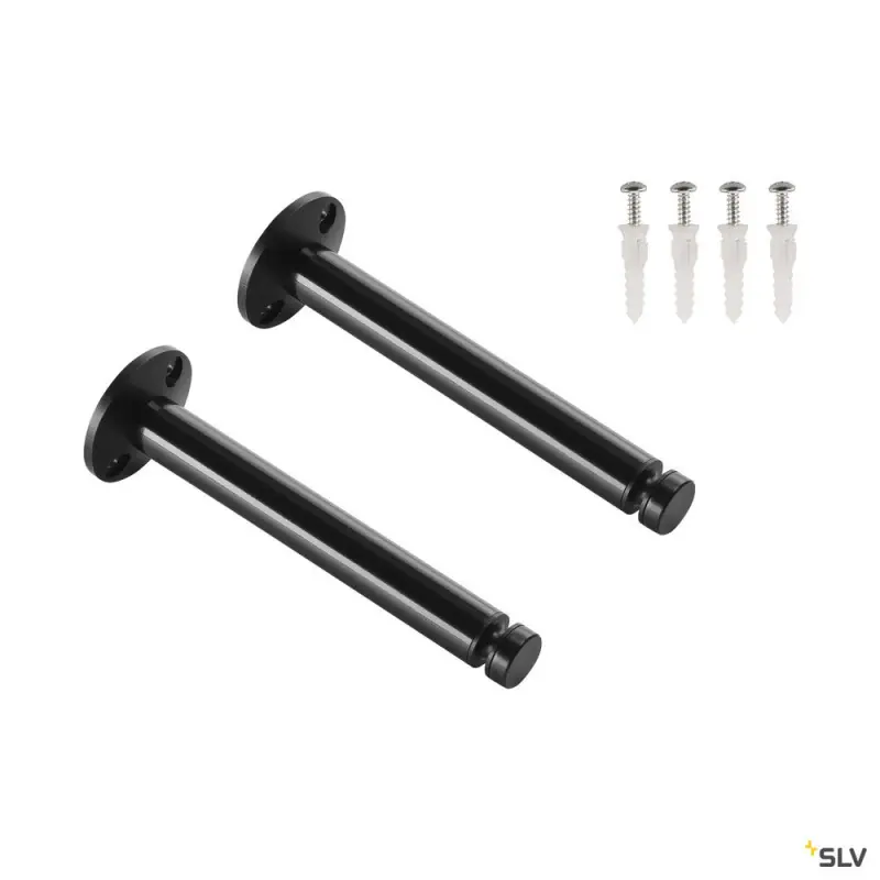 TENSEO, renvois plafond, intérieur, pour câble tendu T.B.T, noir, 2 pièces