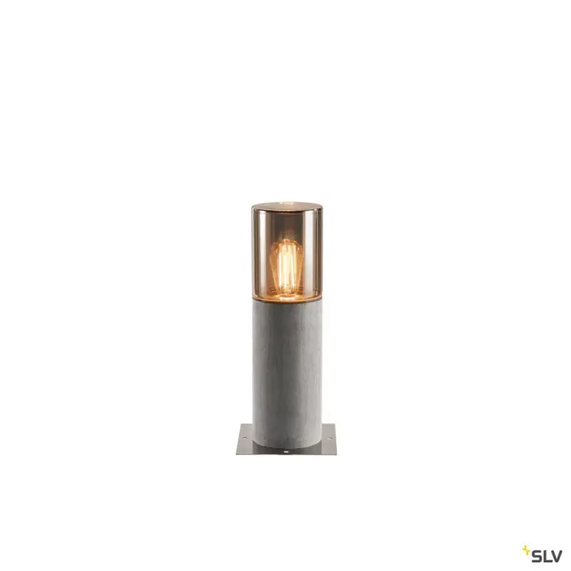 LISENNE 40, borne extérieure, gris/verre fumé, E27, 23W max, IP54, basalte
