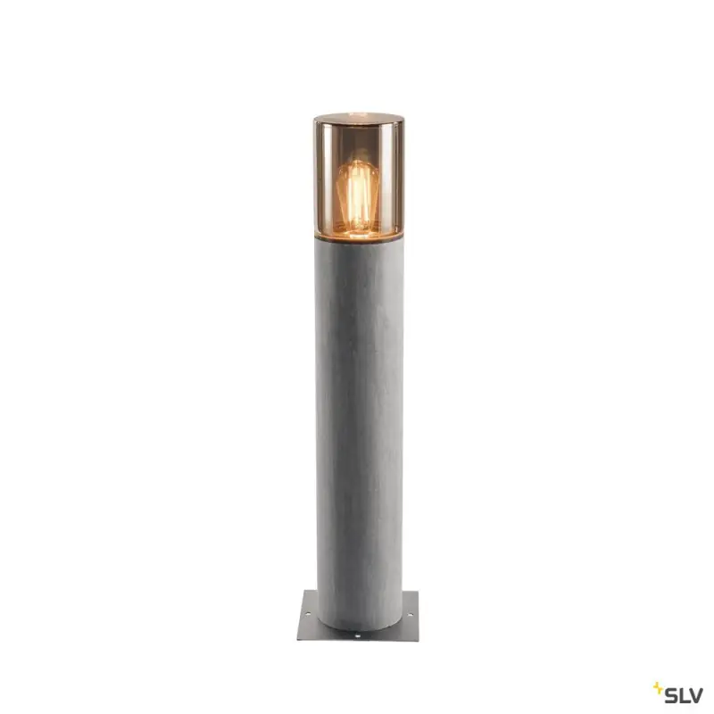 LISENNE 70, borne extérieure, gris/verre fumé, E27, 23W max, IP54, basalte