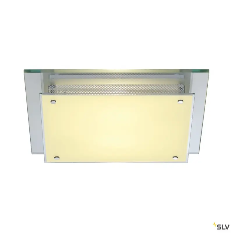 GLASSA, applique et plafonnier intérieur, carré, argent, E27, 2x 60W max