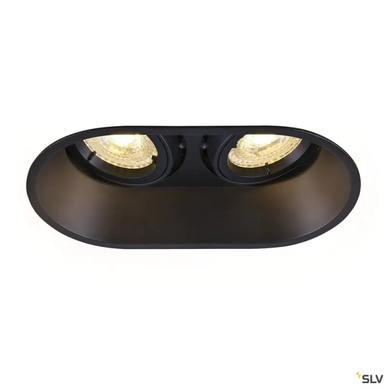 HORN, encastré de plafond intérieur, double, noir, GU10/QPAR51, 25W max