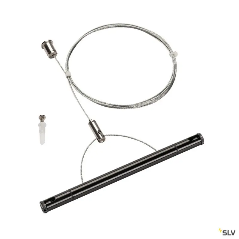 TENSEO, kit de suspension, intérieur, 2m, noir, pour câble tendu T.B.T
