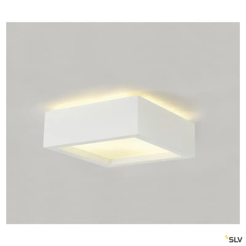 PLASTRA 104, plafonnier intérieur, blanc, E27, 2x 25W max, plâtre