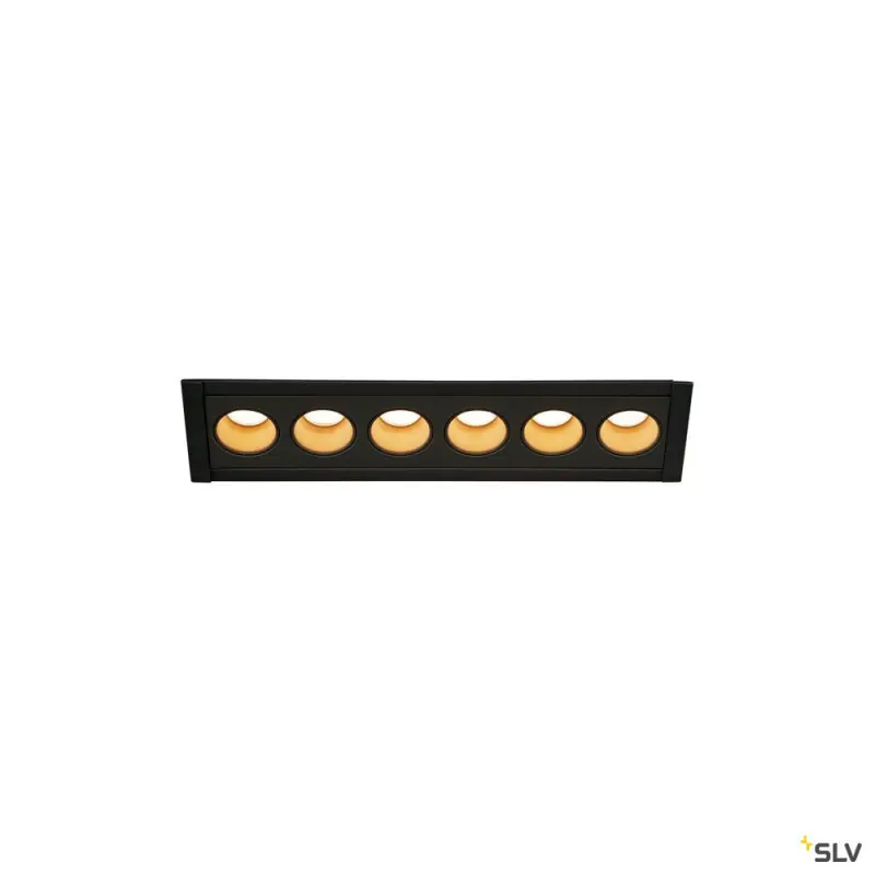 MILANDOS 6, encastré de plafond intérieur, noir, LED, 12W, 2700K