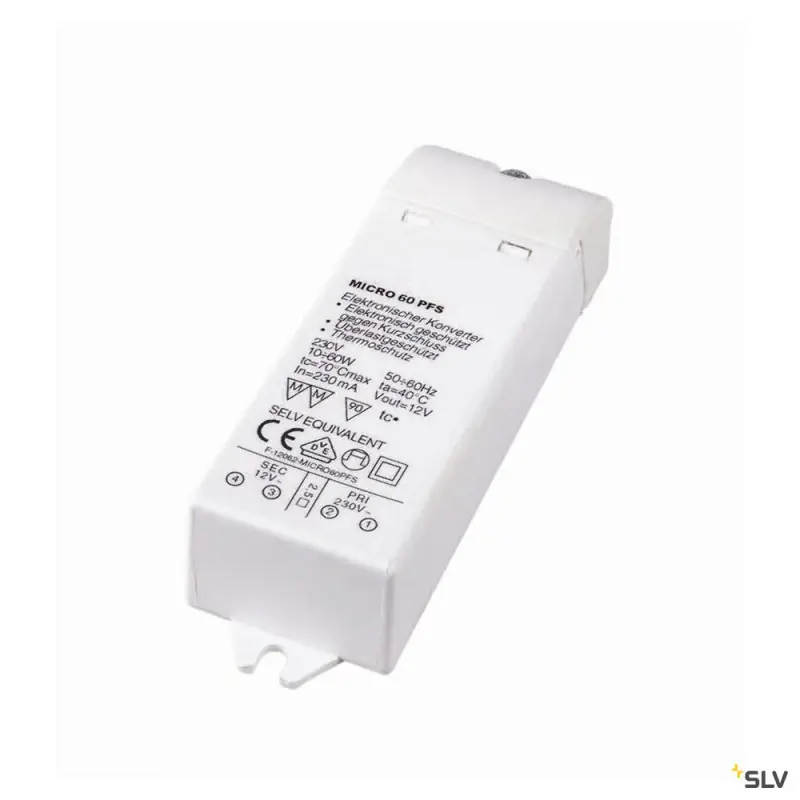 Transformateur, intérieur, blanc, 12V/60VA, variable