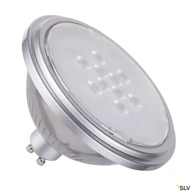 Source LED QPAR111, GU10, argent, 7,3W, 3000K