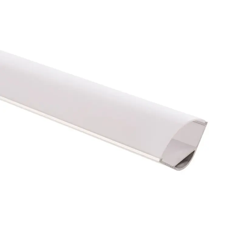 Profilé Aluminium ruban d‘angle avec diffuseur rond pour Ruban LED