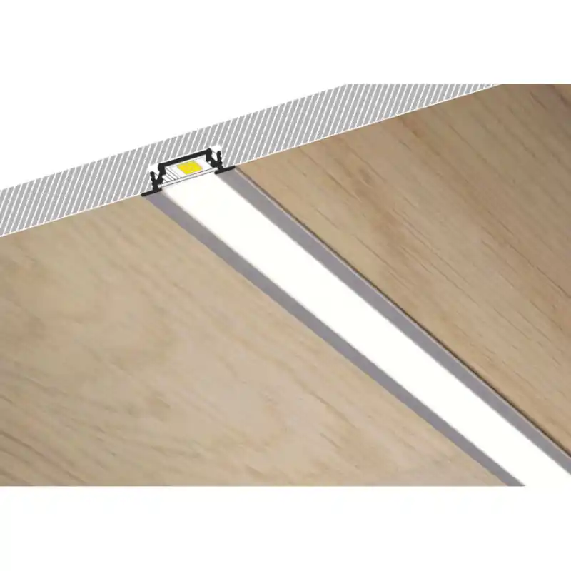 Profilé Aluminium ruban encastrable avec diffuseur Continu pour Ruban LED