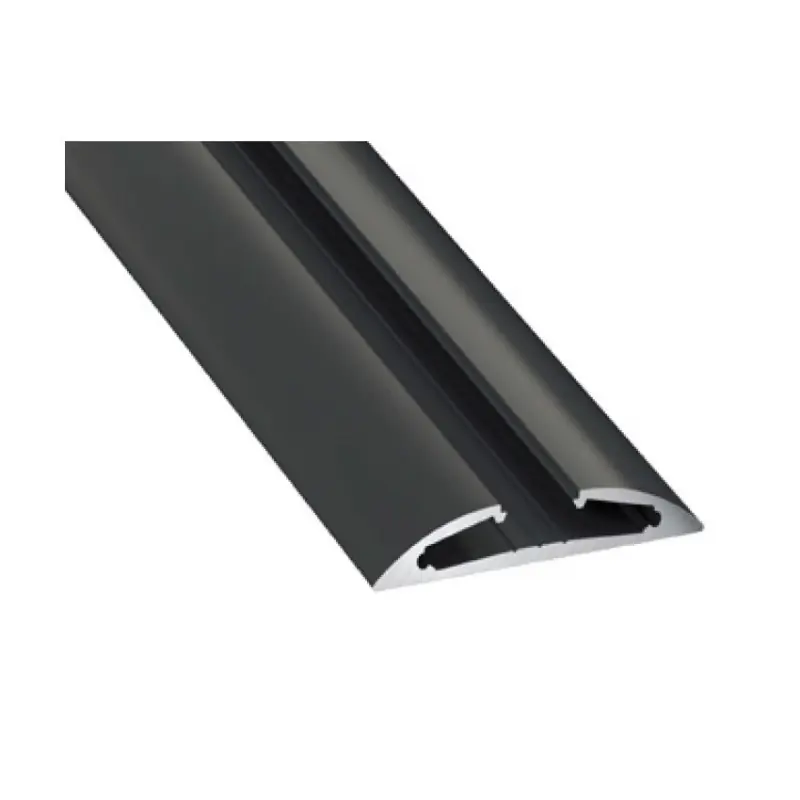 Profilé Aluminium noir avec diffuseur Continu pour Ruban LED
