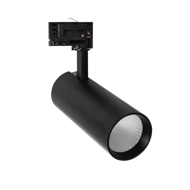 Projecteur led 30w noir-3000lm-rail 3 allumages boutiques commerces