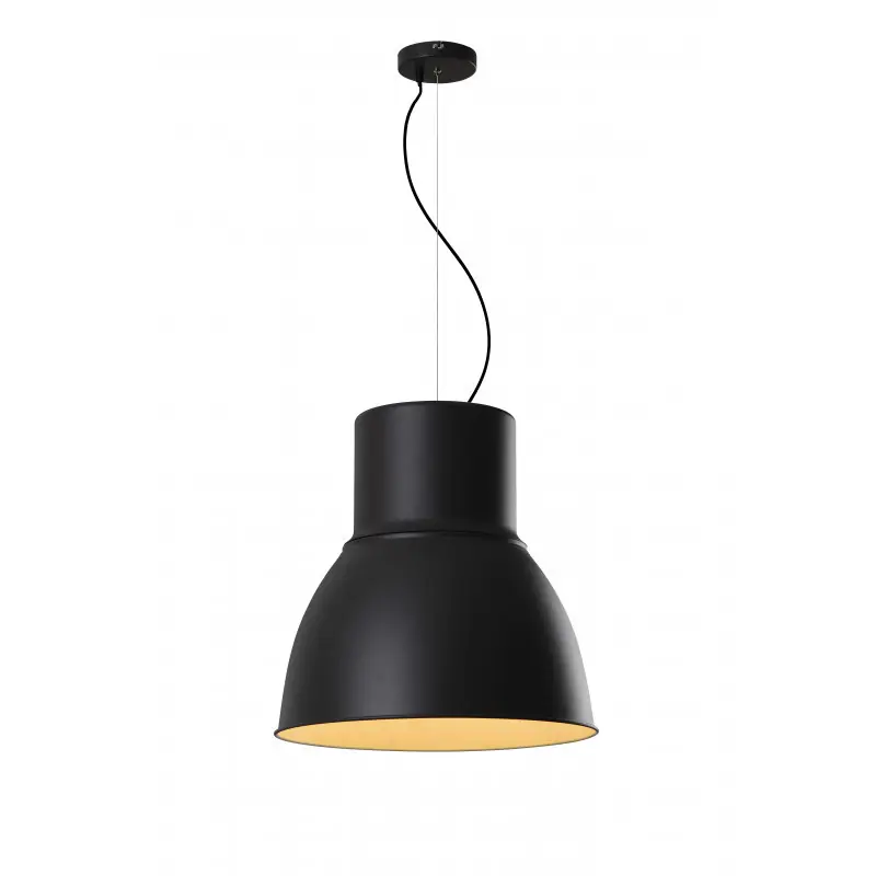 Suspension cloche 35w led noire culot e27-47cm-magasin salon suspendu