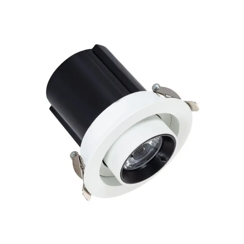 Encastrable led 12w rond escamotable orientable blanc 75mm-800lm-irc80