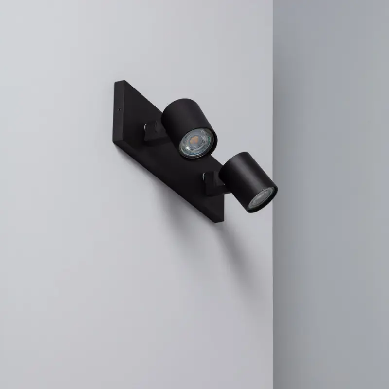 Applique éclairage mural et de plafond spot patère orientable double gu10 220v