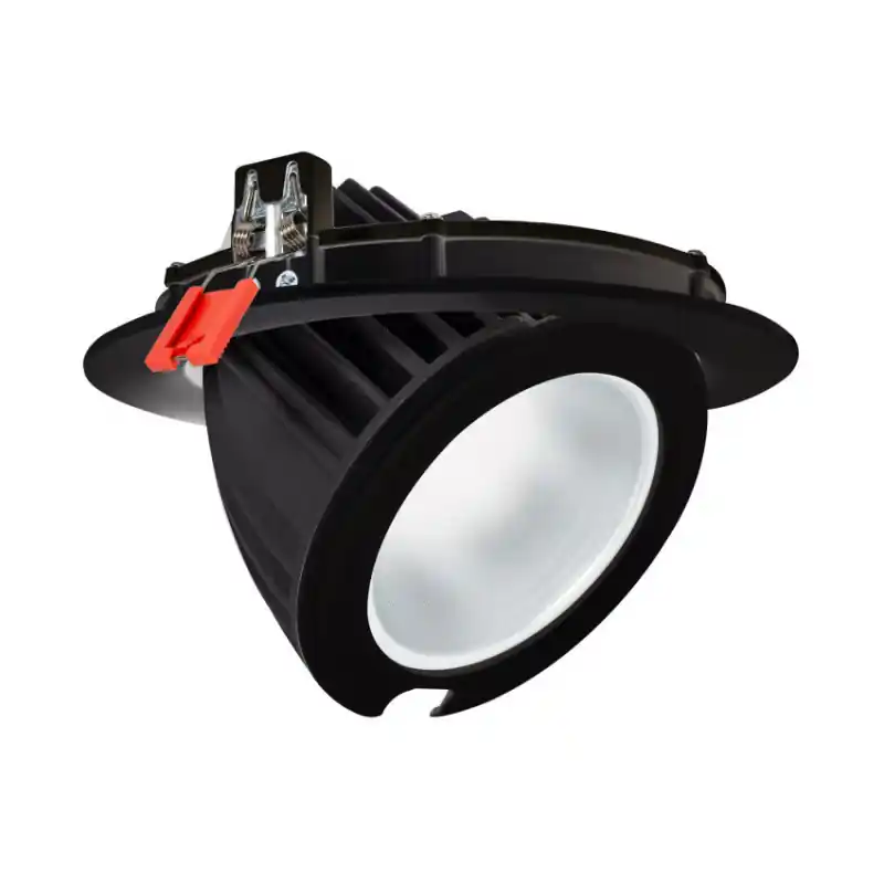 Encastrable 60w led rond noir orientable type halogène iodure 250mm-7500 lumens