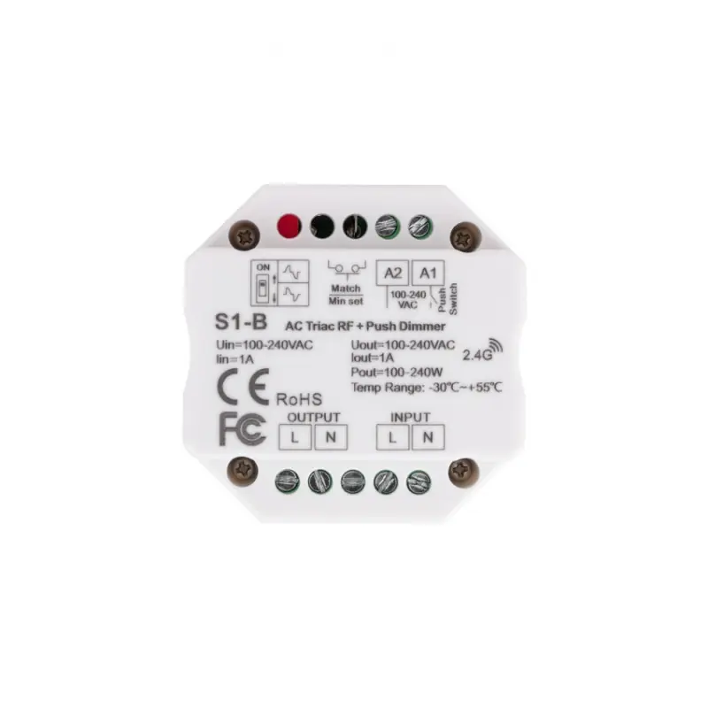 Module interrupteur rf bouton poussoir variateur triac appareillage mural