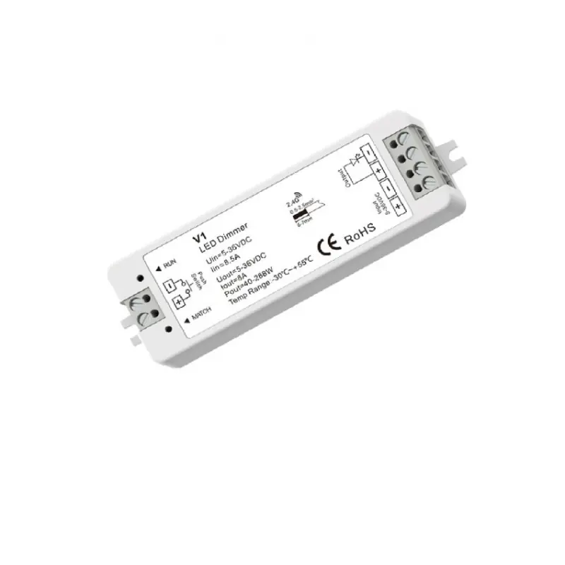 Contrôleur Ruban LED Monochrome 5v-36V compatible Télécommande RF et Bouton Poussoir