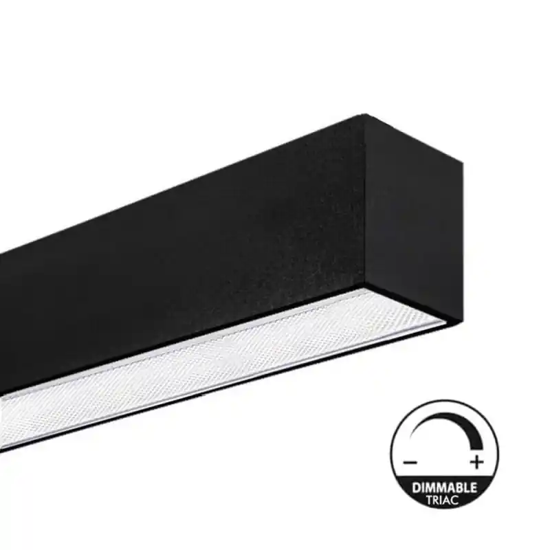 Plafonnier barre noire aluminium profilé led ip54-44cm-94cm-144cm-194cm noir