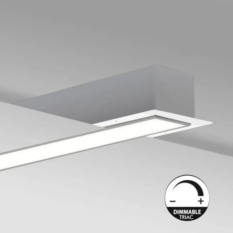 Encastré barre grise aluminium profilé led 44cm-94cm-144cm-194cm-gris