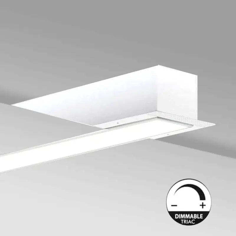 Encastré barre blanche aluminium profilé led 44cm-94cm-144cm-194cm-blanc