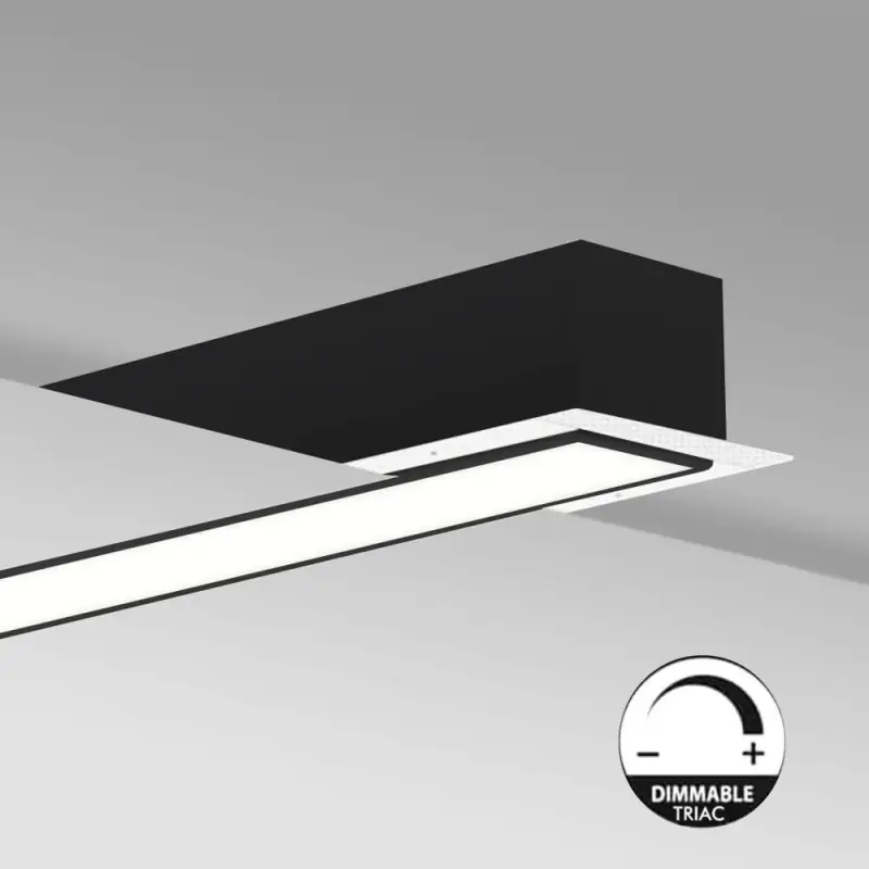 Encastré barre noire aluminium profilé led 44cm-94cm-144cm-194cm-noir