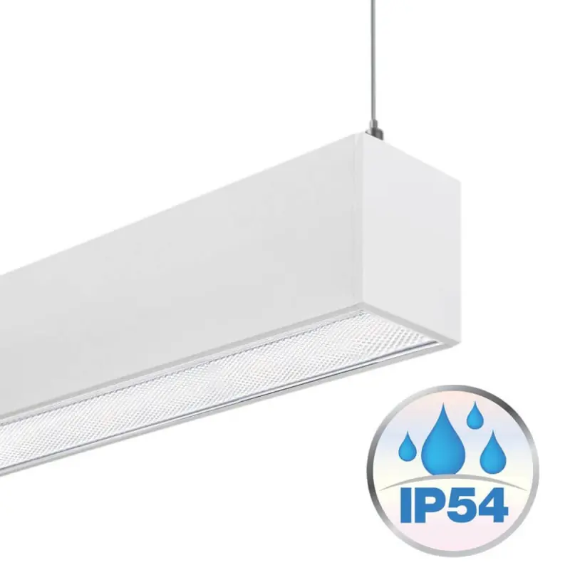 Suspension ligne continu blanche barre aluminium profilé led ip54-50cm-100cm-150cm-200cm-blanc