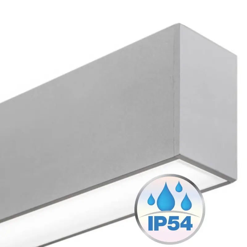 Réglette ligne continu grise barre aluminium profilé led ip54-50cm-100cm-150cm-200cm-gris
