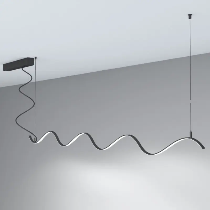 Suspension barre aluminium noir profilé led souple 50cm-100cm-150cm-200cm