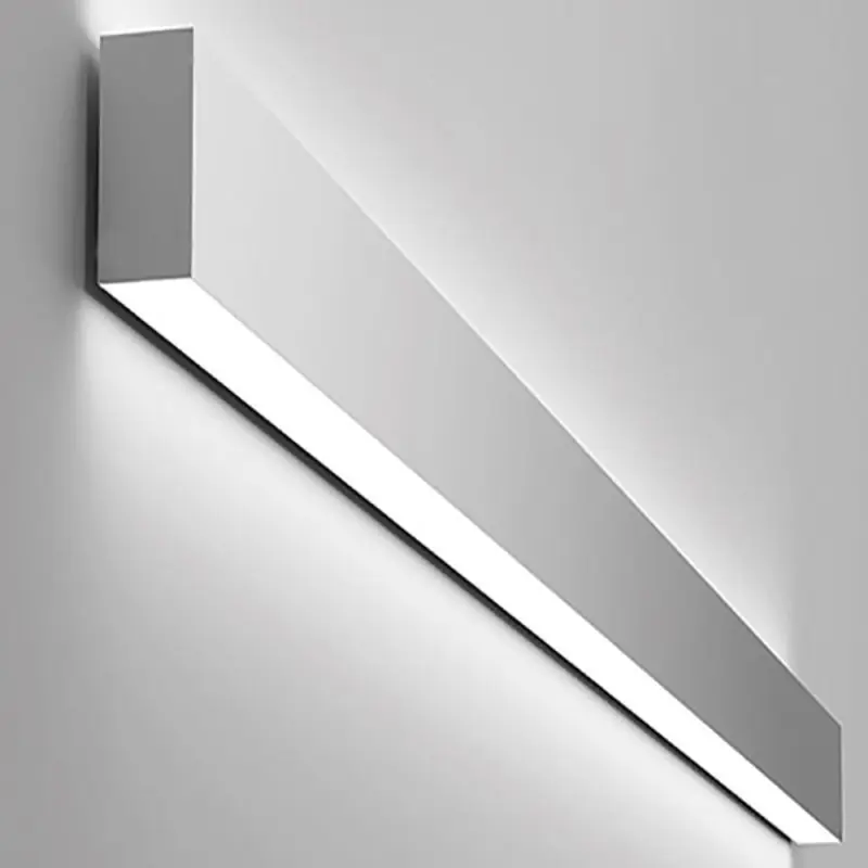 Applique grise barre aluminium profilé led variable ip54-44cm-94cm-144cm-194cm gris