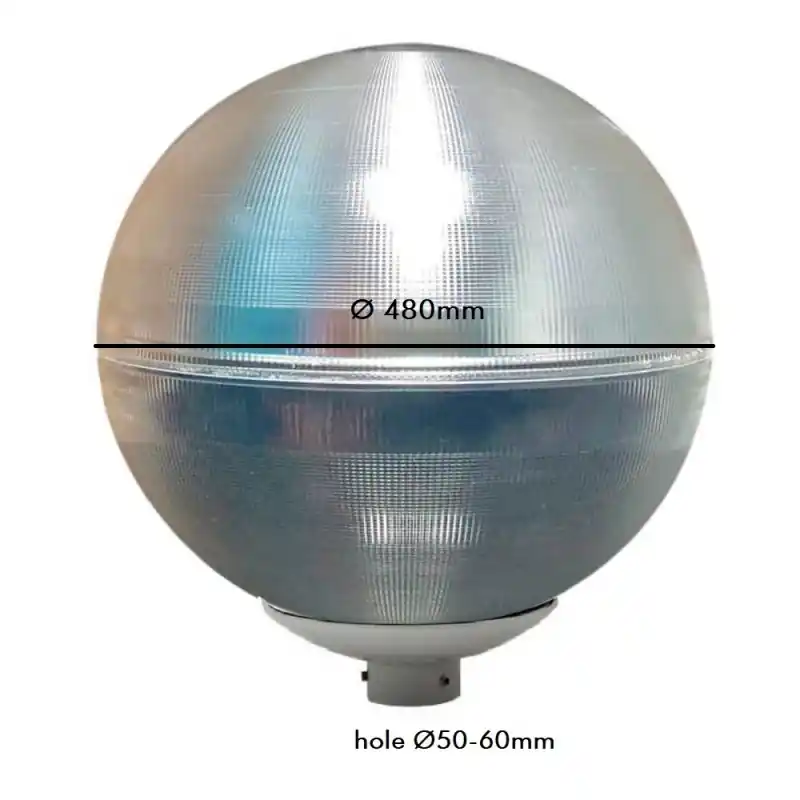 Tête de mat boule 48cm culot e27 éclairage public 40w 3400 lumens