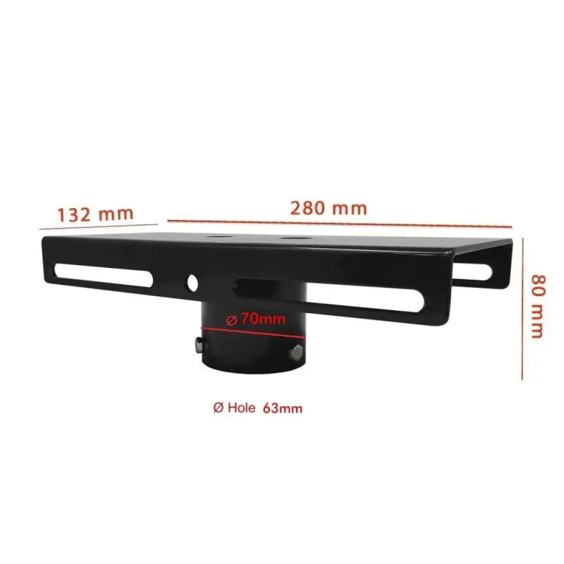 Support double projecteur pour Mat poteau droit candélabre éclairage public-noir