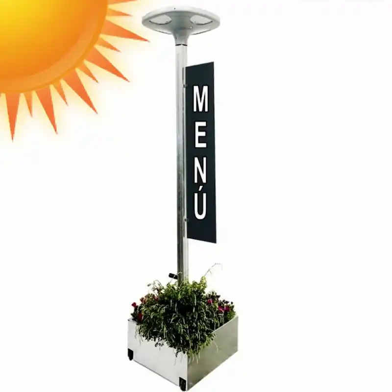 TETE DE LAMPADAIRE SOLAIRE 100w avec mat reglable 4000K IP65