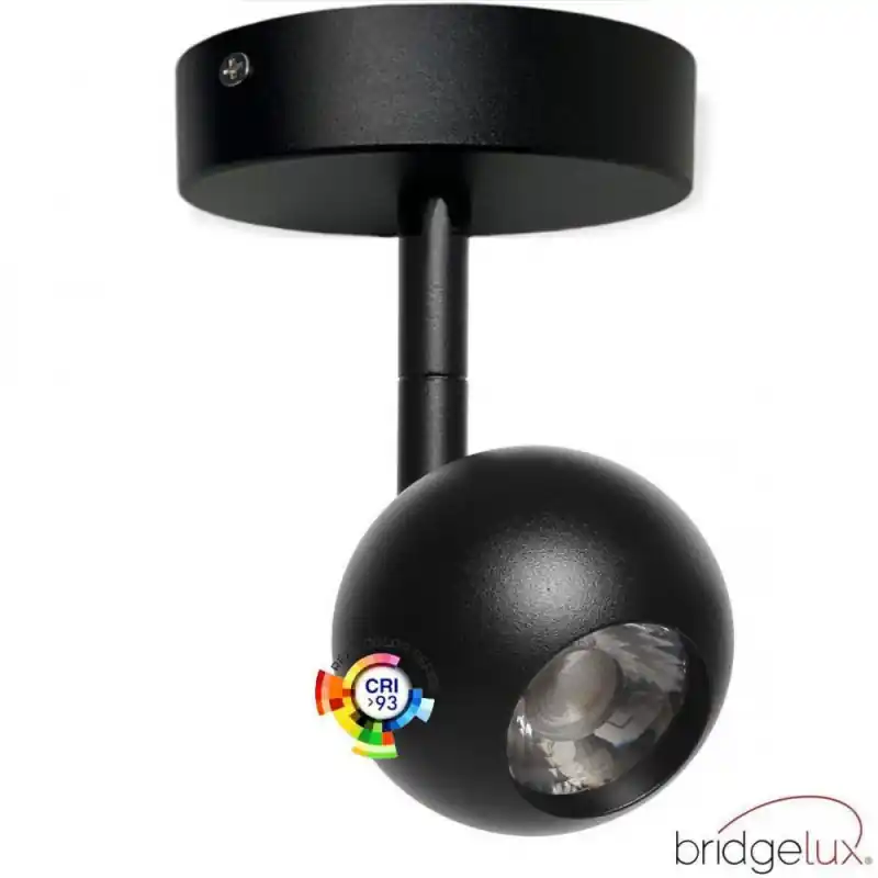 Applique plafonnier led cct patères spot orientable 12w-1200 lumens-blanc-noir irc 93