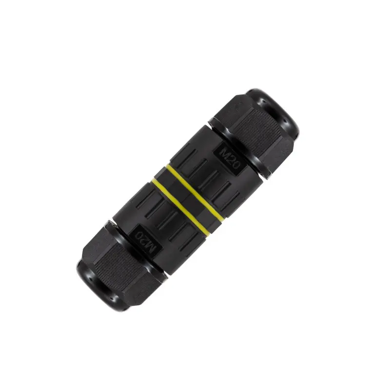 CONNECTEUR ETANCHE IP68 400 V NOIR 3 FILS MONOBLOC