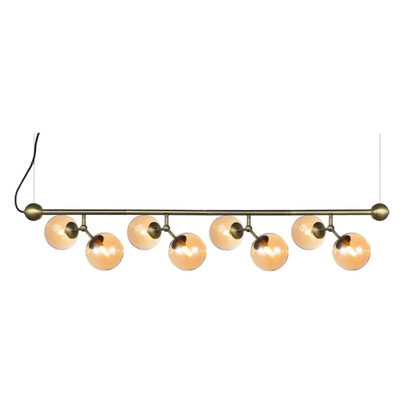 ATOM Maxi Horizontal laiton antique et ambre verre, 8xG9