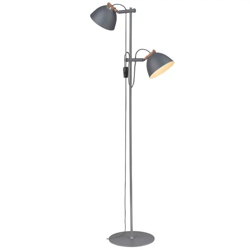 ARHUS lampadaire 2L diam.18 G9, gris / bois