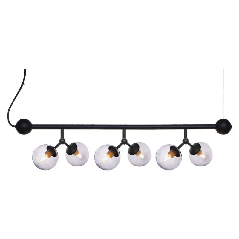 ATOM Mini Horizontal verre noir et gris, 6xG9