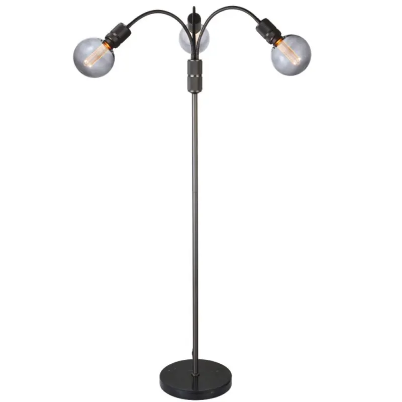 HALO 3L lampadaire l. 3XE27, Gun-noir / base marbre